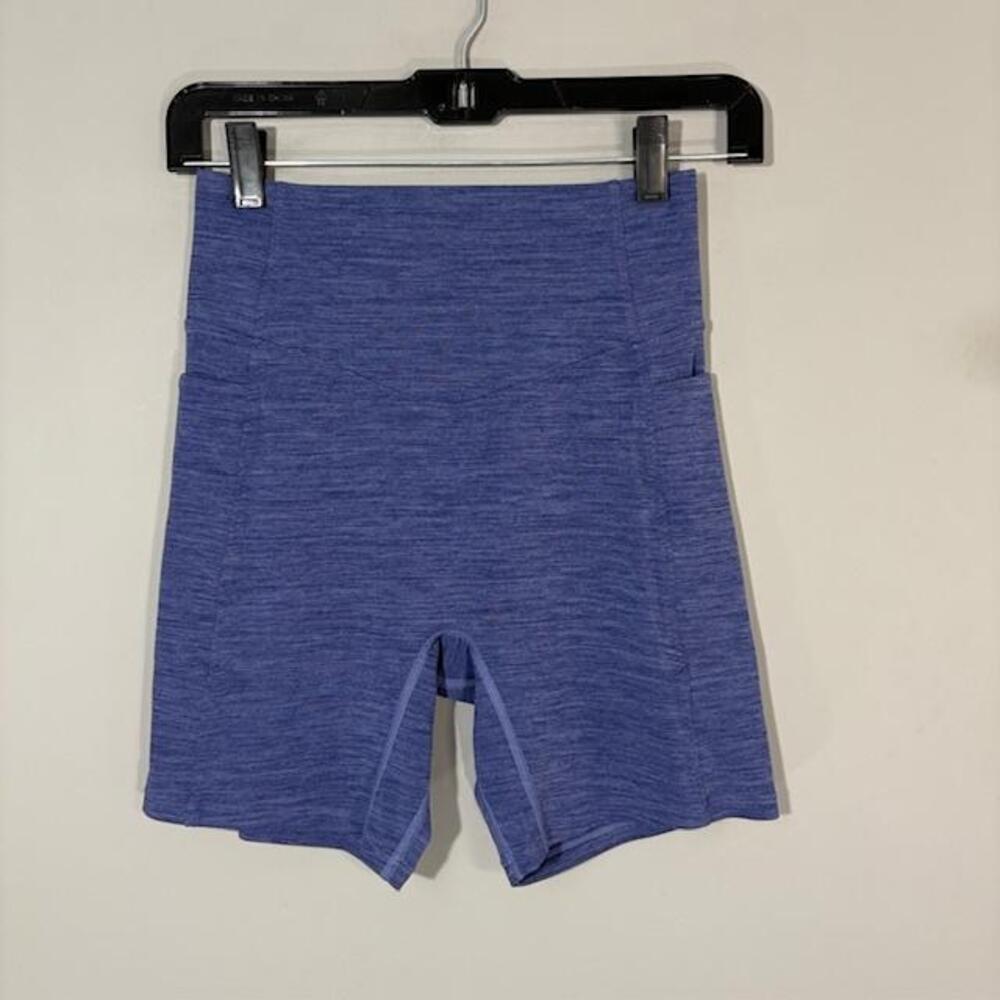 Vitality Shorts Womens Medium Blue High Rise 6 In Biker Yoga Gym Athletic Fit
